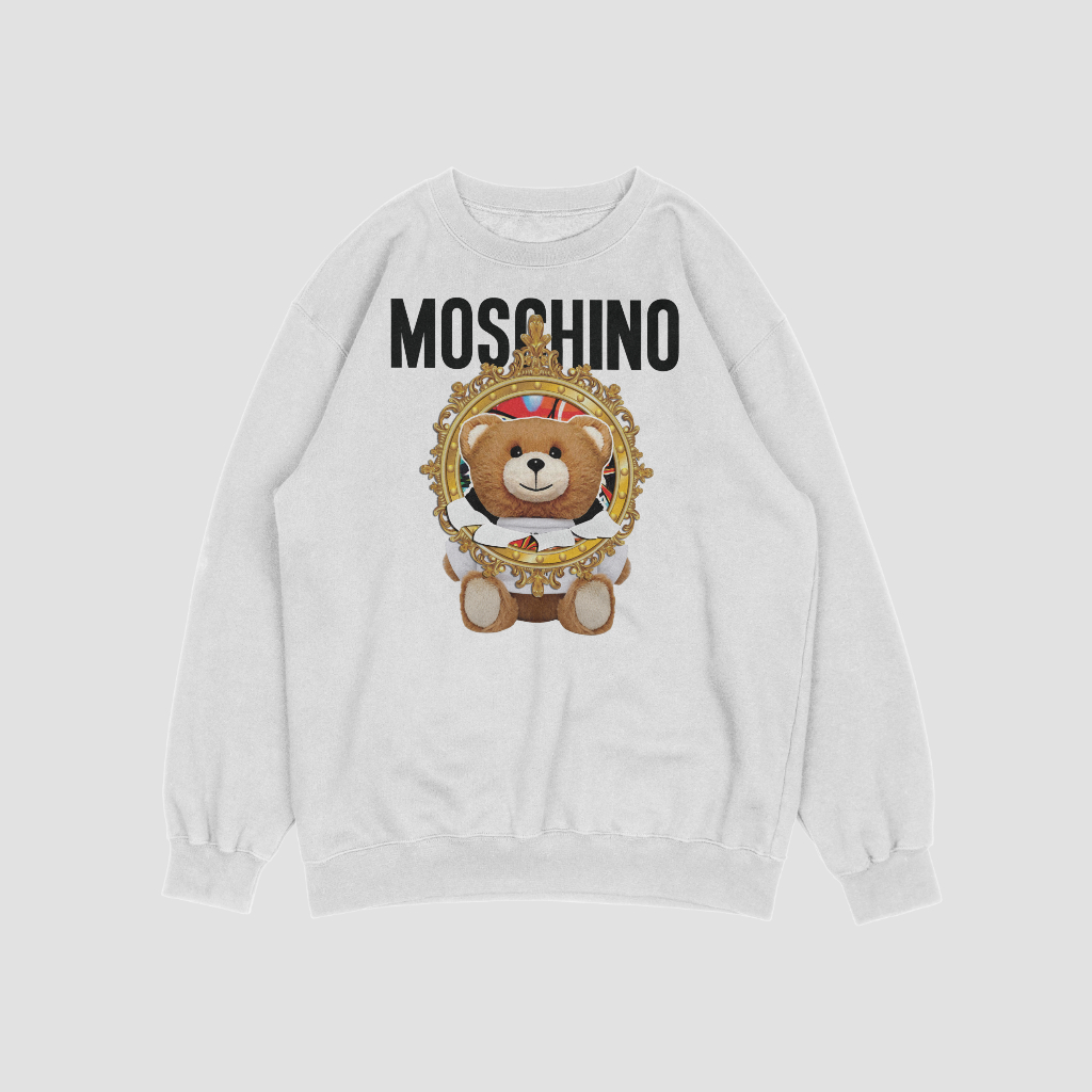 MOSCHINOスウェット クル パーカー プリント  綿　男女兼用