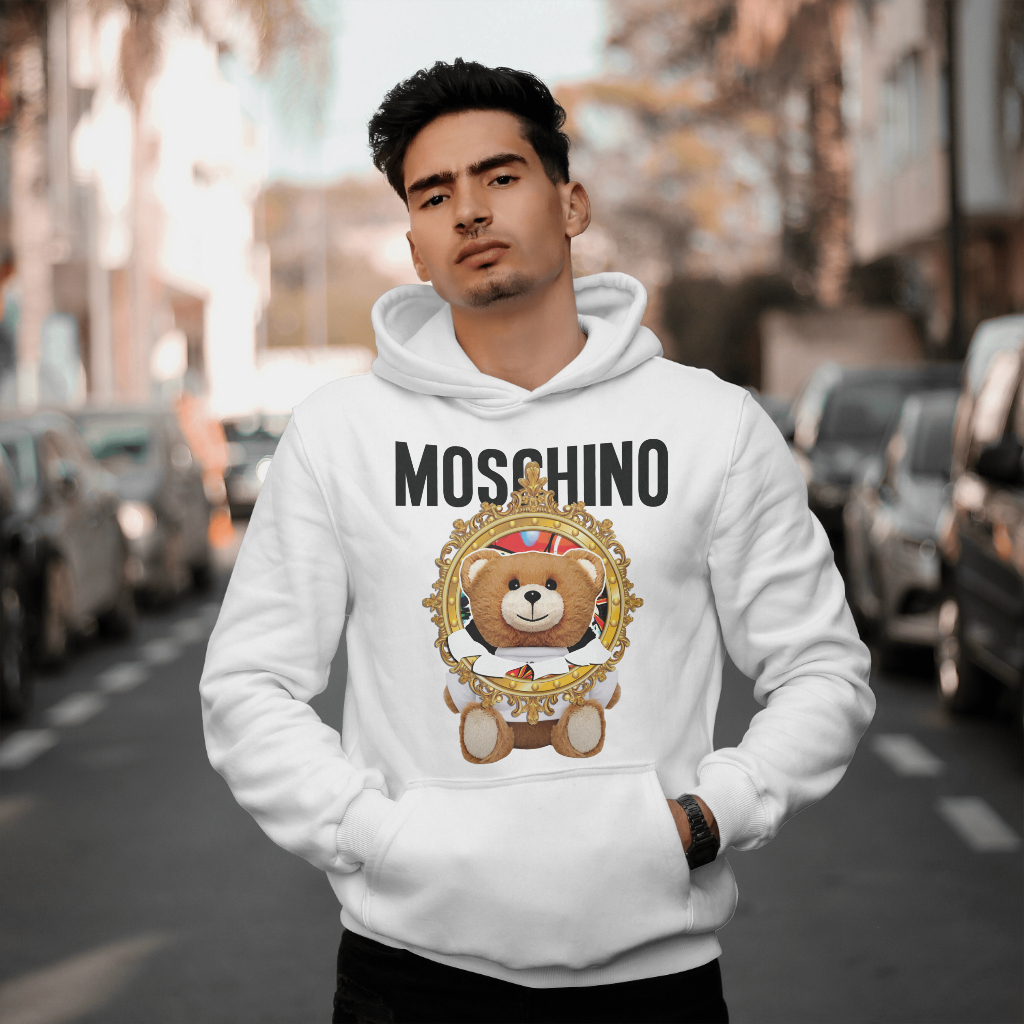 MOSCHINOスウェット クル パーカー プリント  綿　男女兼用