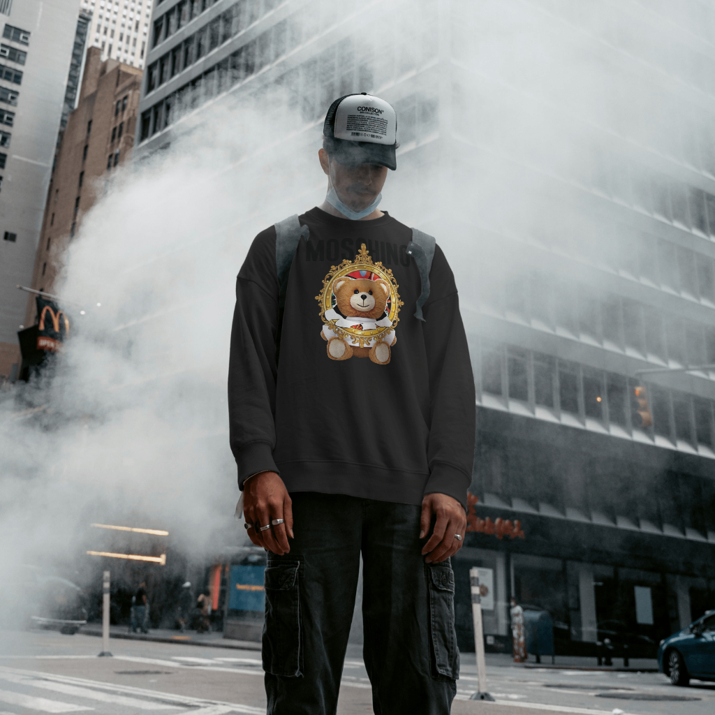 MOSCHINOスウェット クル パーカー プリント  綿　男女兼用