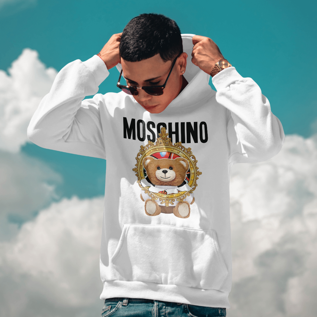 MOSCHINOスウェット クル パーカー プリント  綿　男女兼用