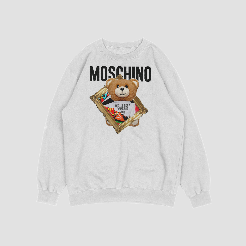 MOSCHINOスウェット クル パーカー プリント  綿　男女兼用