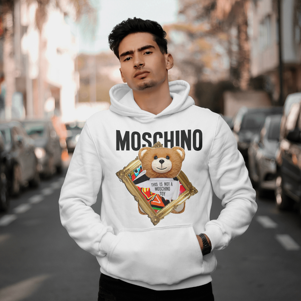 MOSCHINOスウェット クル パーカー プリント  綿　男女兼用