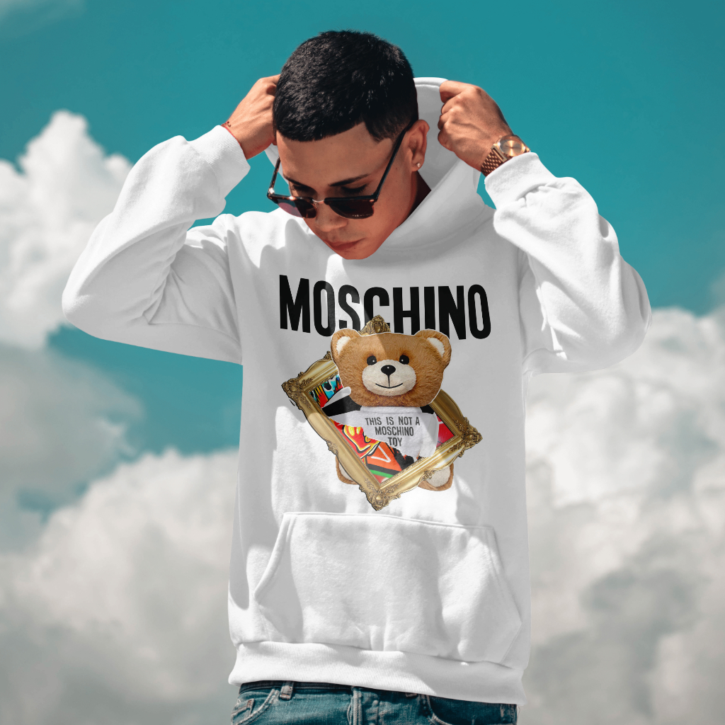 MOSCHINOスウェット クル パーカー プリント  綿　男女兼用