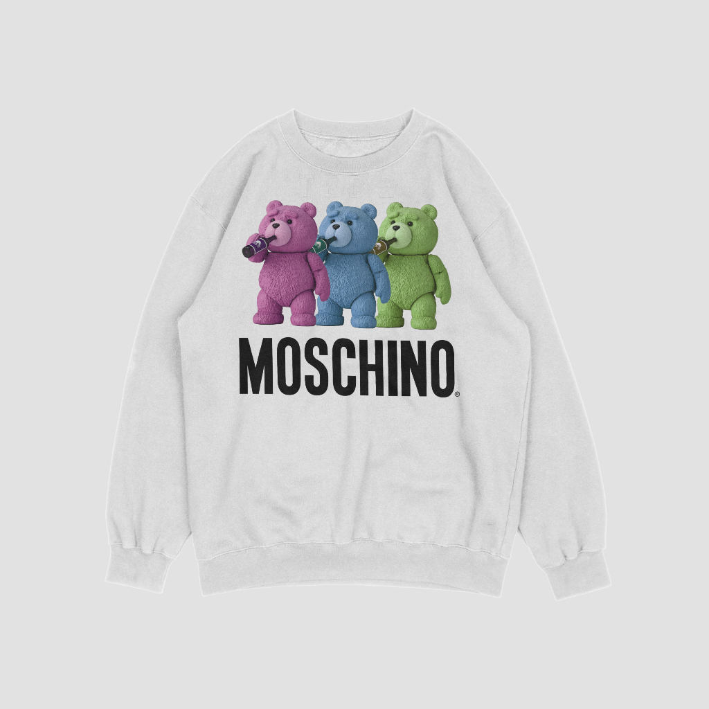 MOSCHINOスウェット クル パーカー プリント 綿 男女兼用