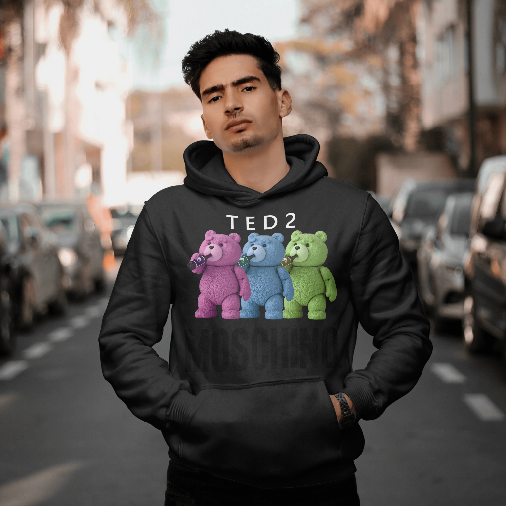 MOSCHINOスウェット クル パーカー プリント 綿 男女兼用