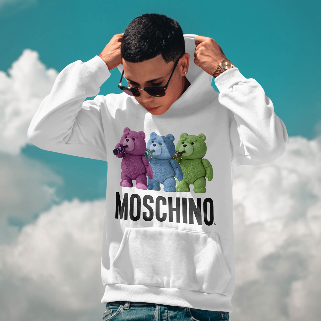 MOSCHINOスウェット クル パーカー プリント 綿 男女兼用