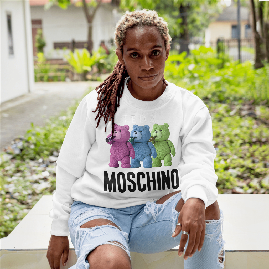 MOSCHINOスウェット クル パーカー プリント 綿 男女兼用