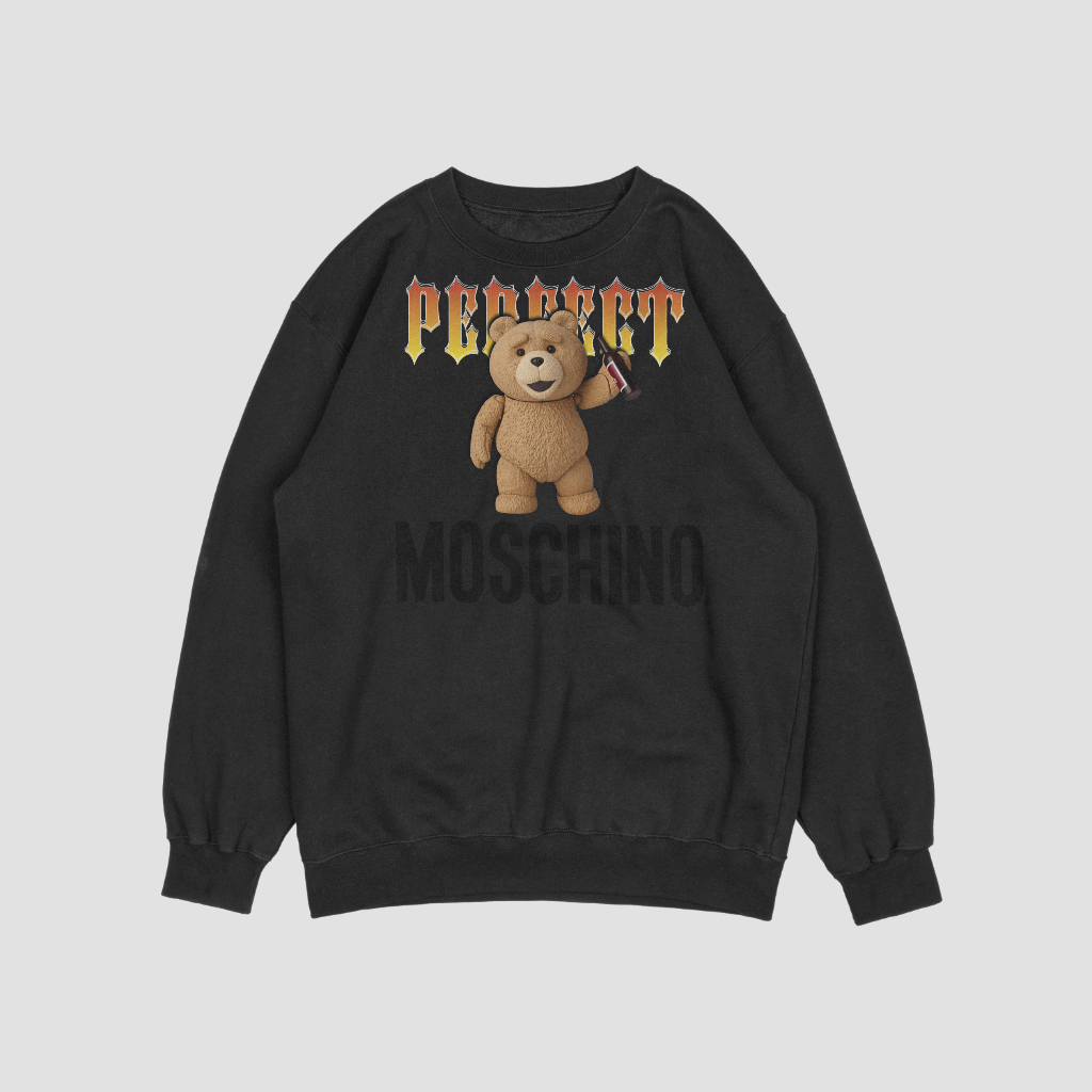 MOSCHINOスウェット クル パーカー プリント  綿　男女兼用