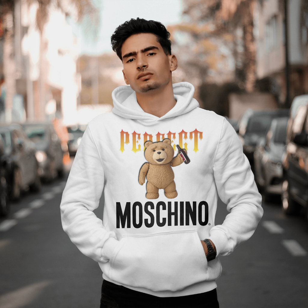MOSCHINOスウェット クル パーカー プリント 綿 男女兼用