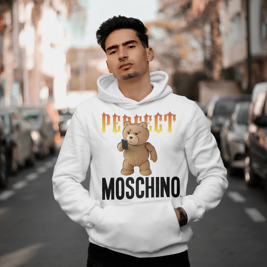 MOSCHINOスウェット クル パーカー プリント 綿 男女兼用