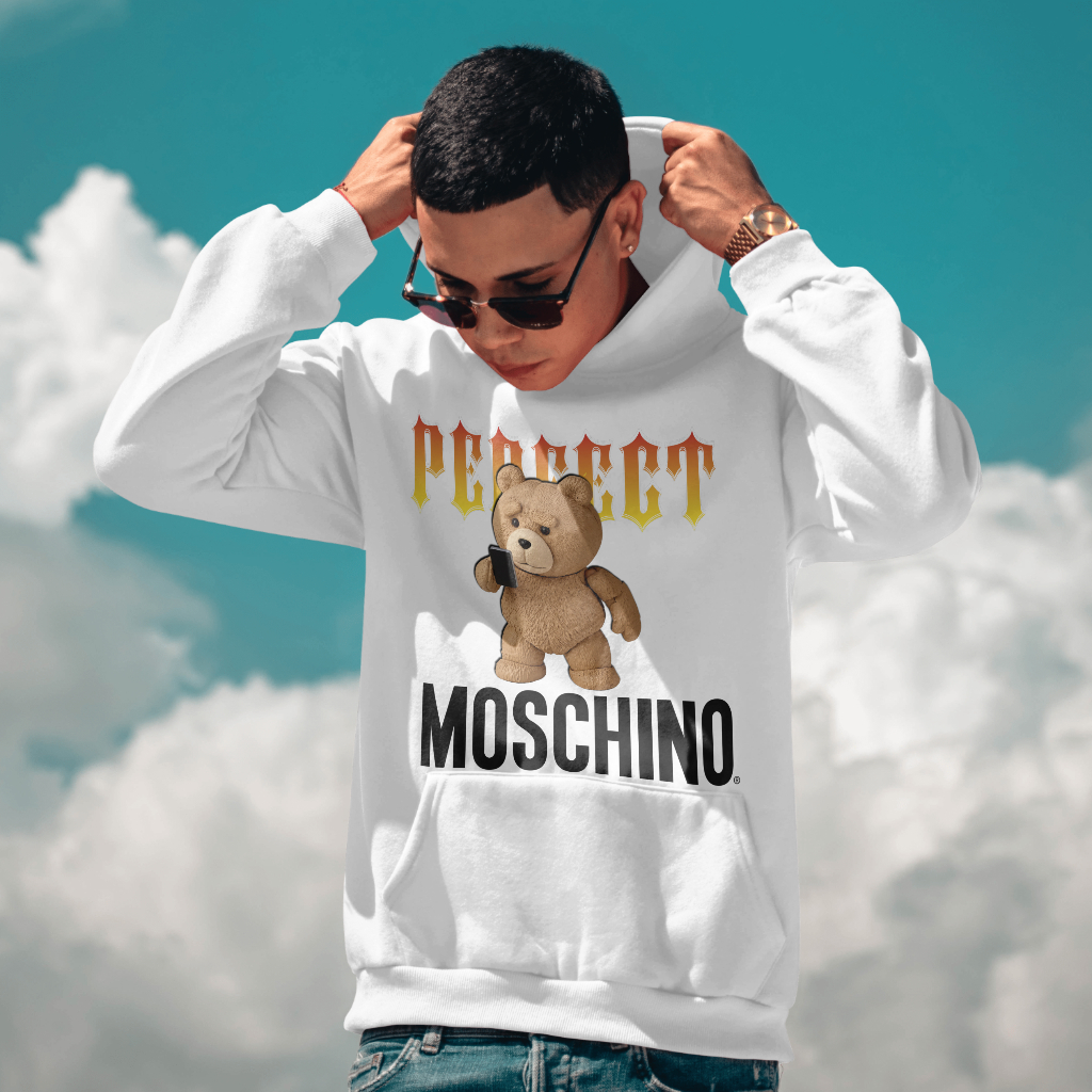 MOSCHINOスウェット クル パーカー プリント 綿 男女兼用
