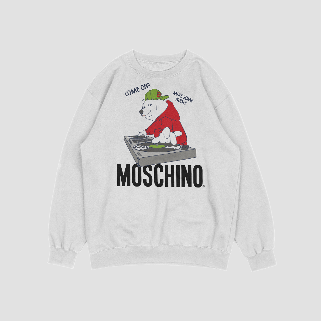 MOSCHINOスウェット クル パーカー プリント  綿　男女兼用
