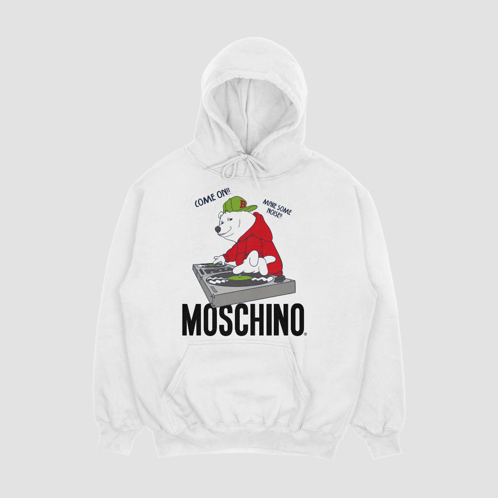 MOSCHINOスウェット クル パーカー プリント  綿　男女兼用