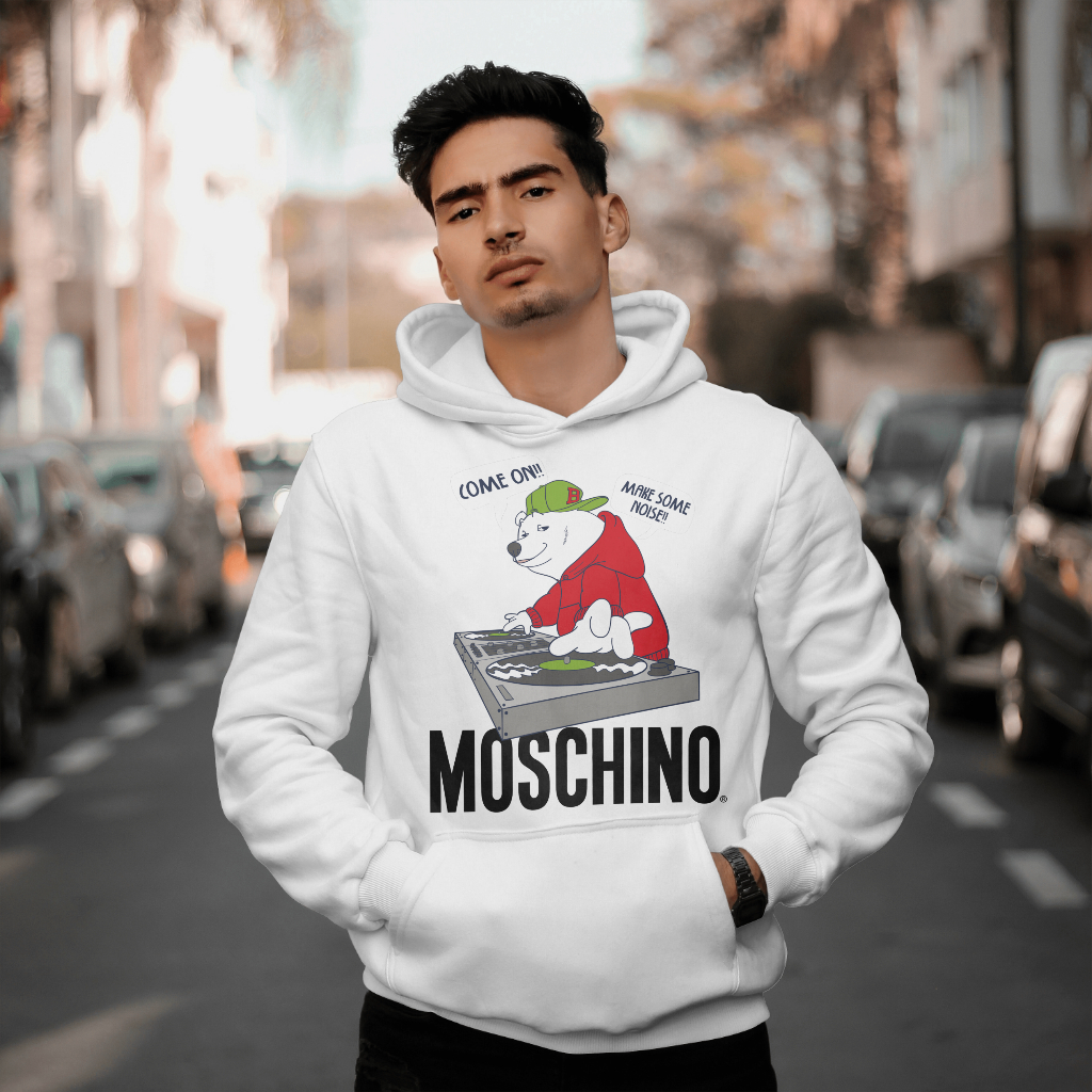 MOSCHINOスウェット クル パーカー プリント  綿　男女兼用