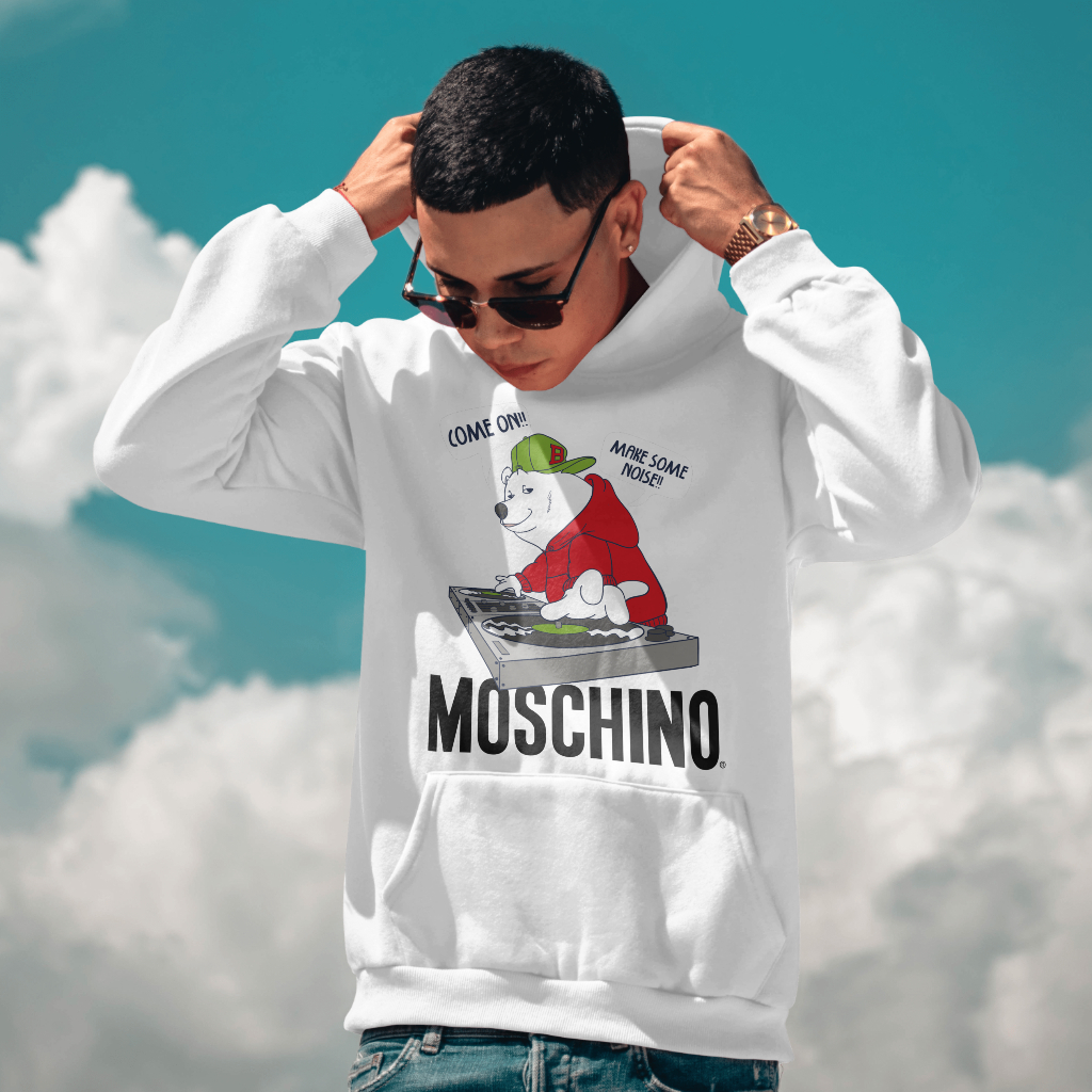 MOSCHINOスウェット クル パーカー プリント  綿　男女兼用