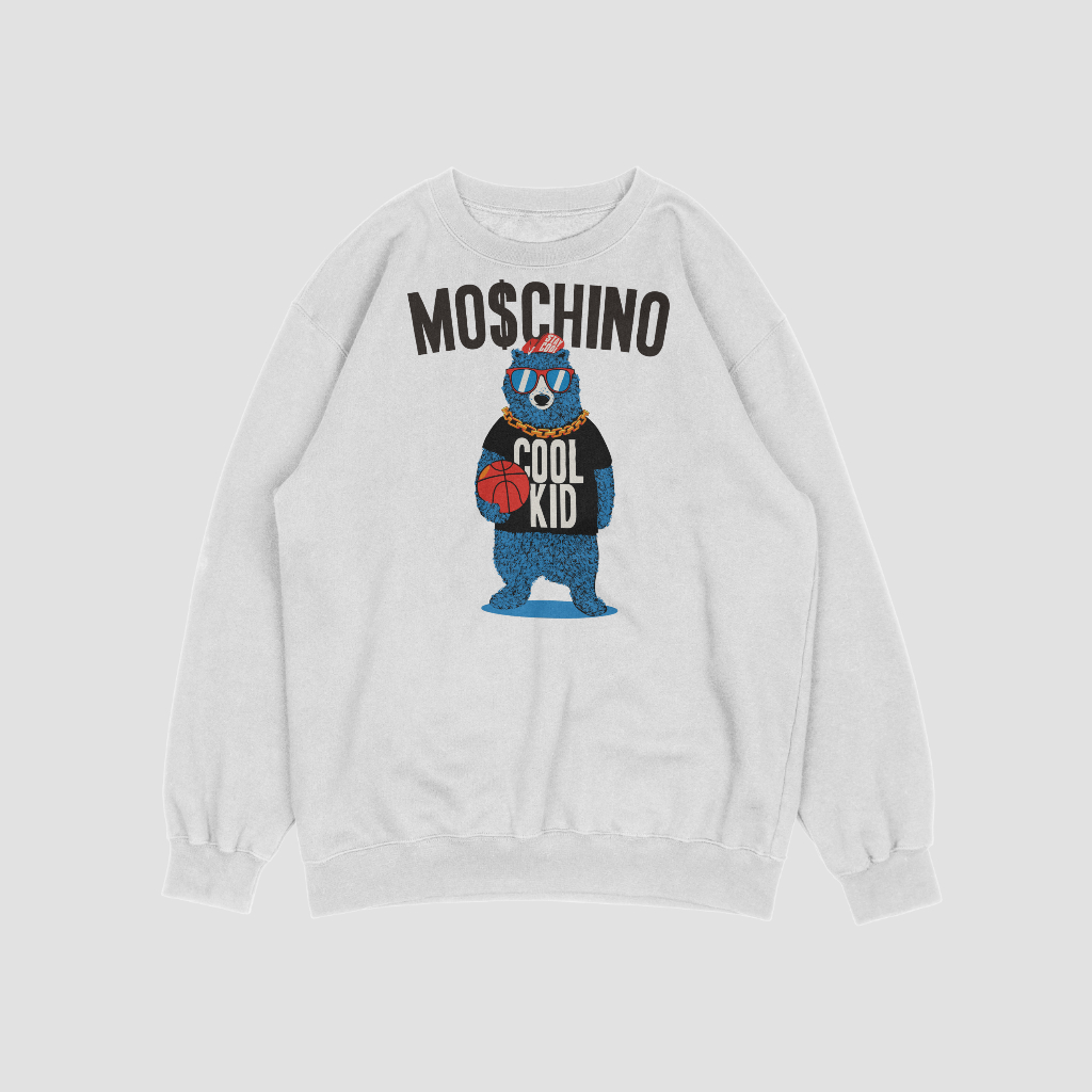 MOSCHINOスウェット クル パーカー プリント  綿　男女兼用