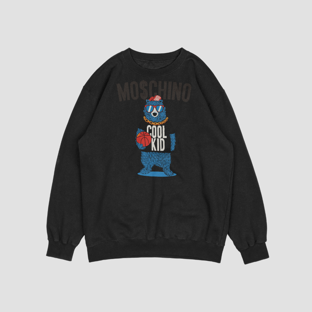 MOSCHINOスウェット クル パーカー プリント  綿　男女兼用