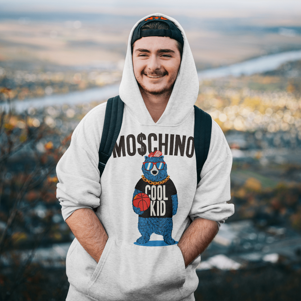 MOSCHINOスウェット クル パーカー プリント  綿　男女兼用