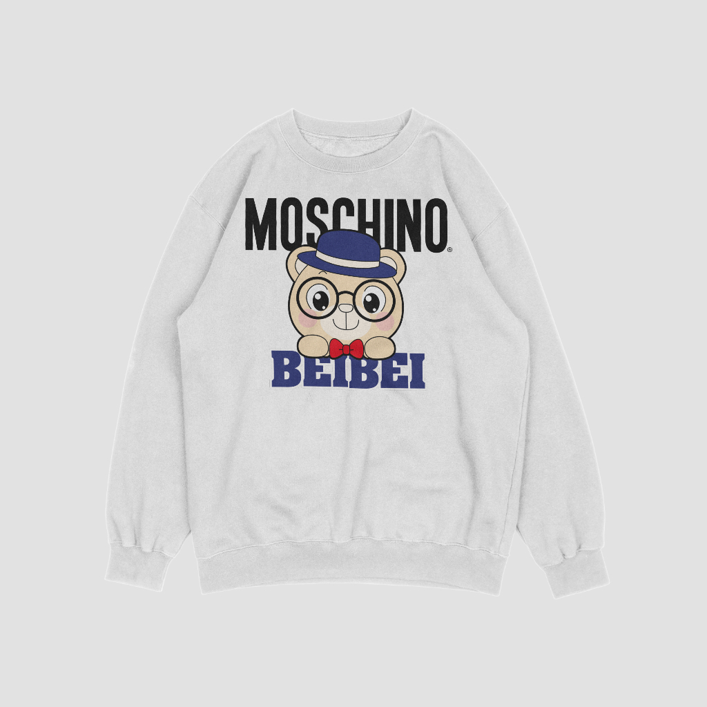 MOSCHINOスウェット クル パーカー プリント  綿　男女兼用