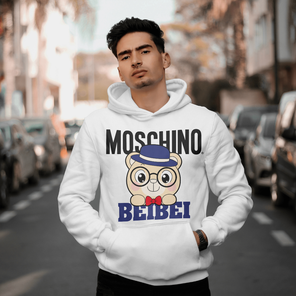 MOSCHINOスウェット クル パーカー プリント  綿　男女兼用