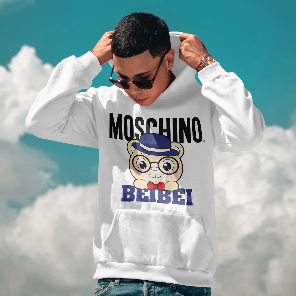 MOSCHINOスウェット クル パーカー プリント  綿　男女兼用