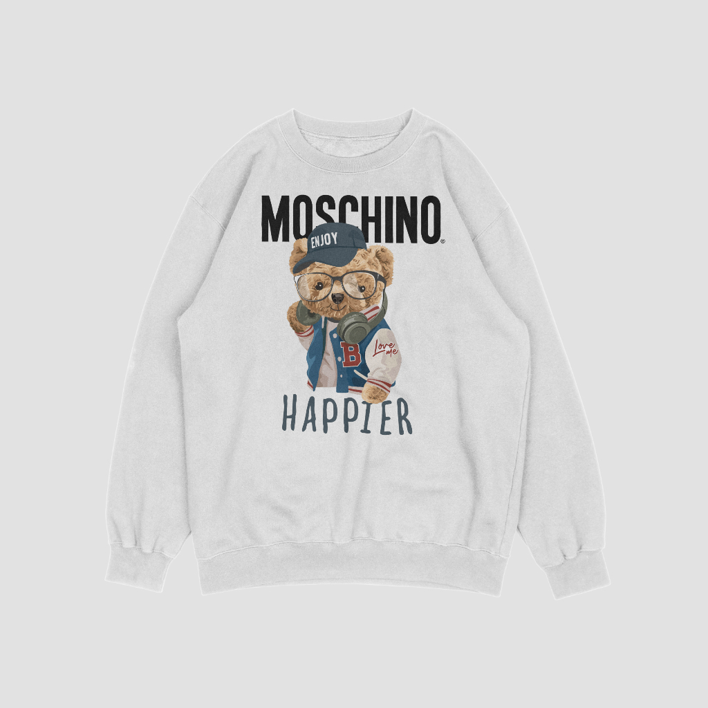 MOSCHINOスウェット クル パーカー プリント 綿 男女兼用