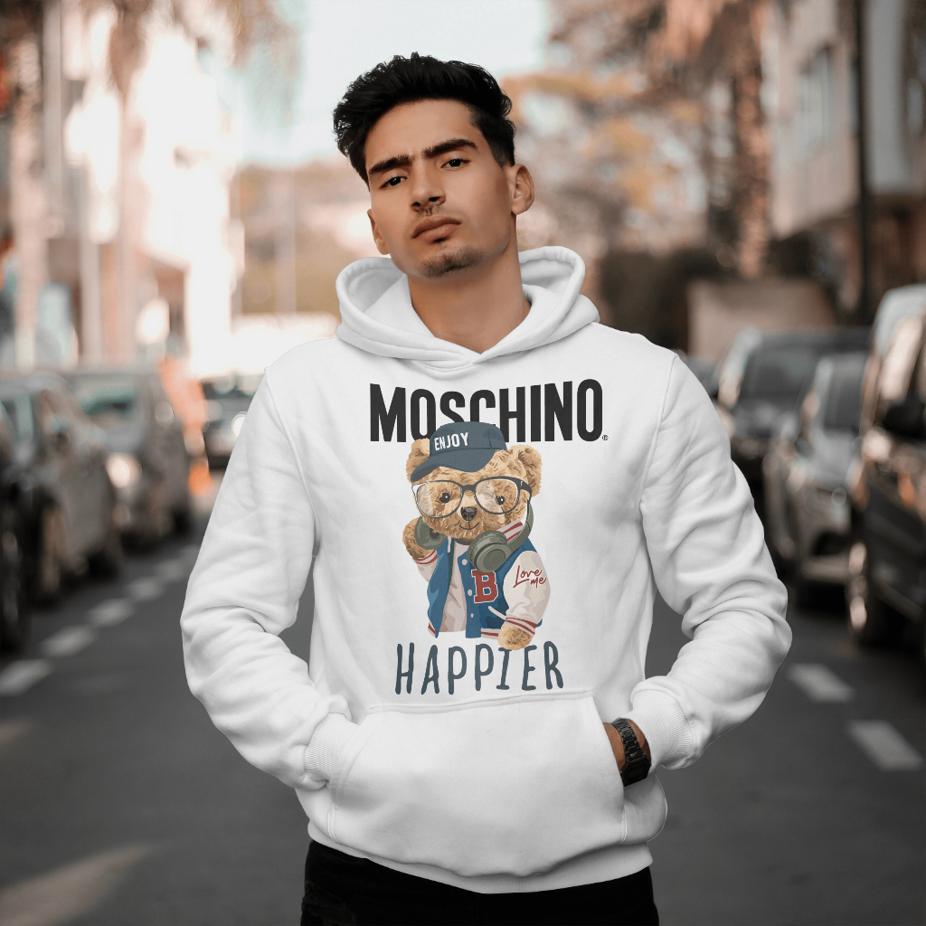 MOSCHINOスウェット クル パーカー プリント 綿 男女兼用