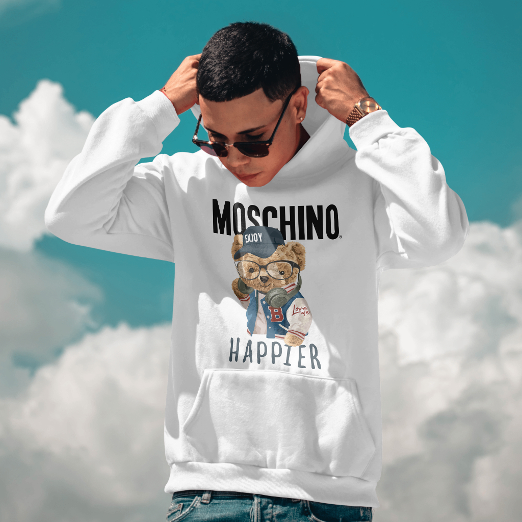 MOSCHINOスウェット クル パーカー プリント 綿 男女兼用