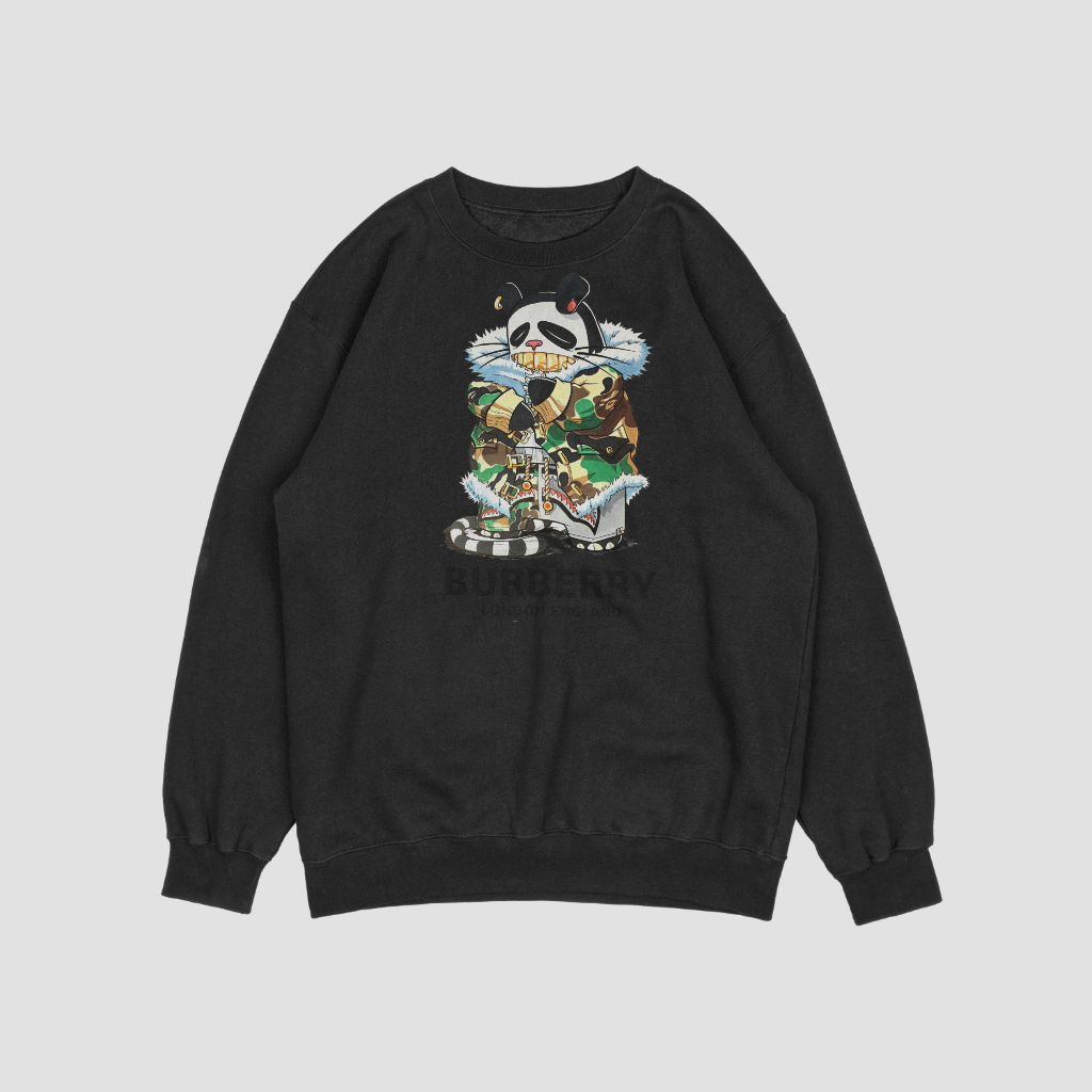 Burberryスウェット クル パーカー プリント  綿　男女兼用