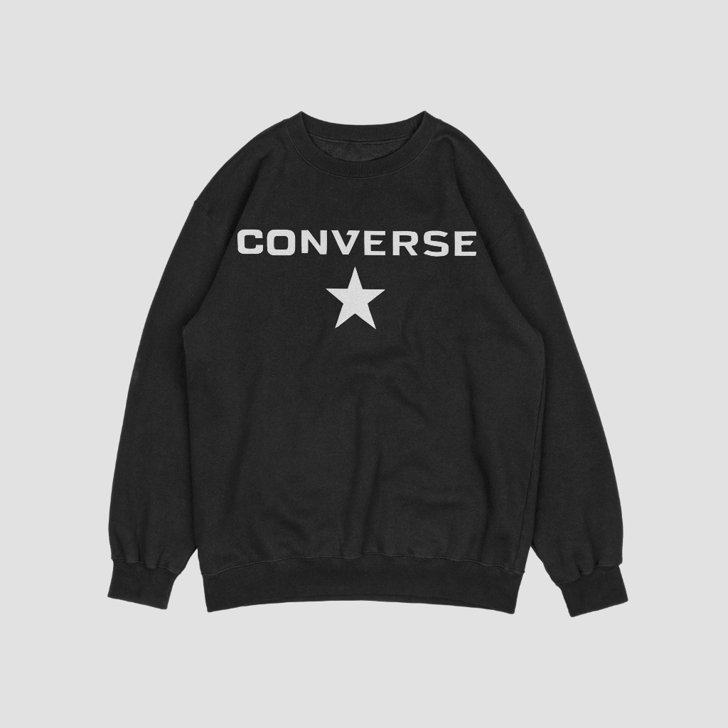 Converseスウェット クル パーカー プリント  綿　男女兼用