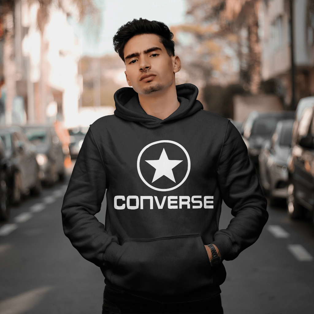 CONVERSEスウェット クル パーカー プリント  綿　男女兼用