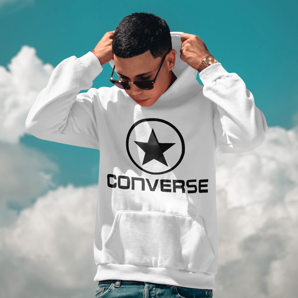 CONVERSEスウェット クル パーカー プリント  綿　男女兼用