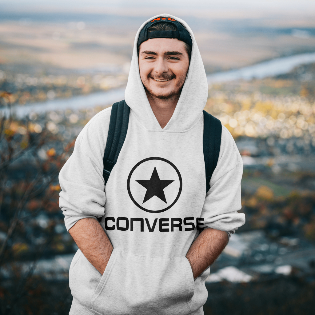 CONVERSEスウェット クル パーカー プリント  綿　男女兼用