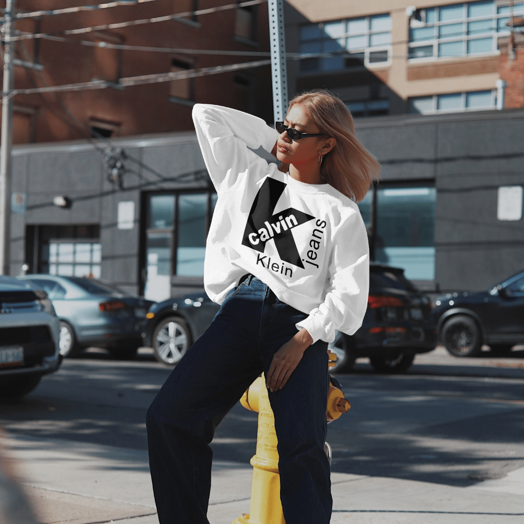 Calvin Kleinスウェット クル パーカー プリント  綿　男女兼用