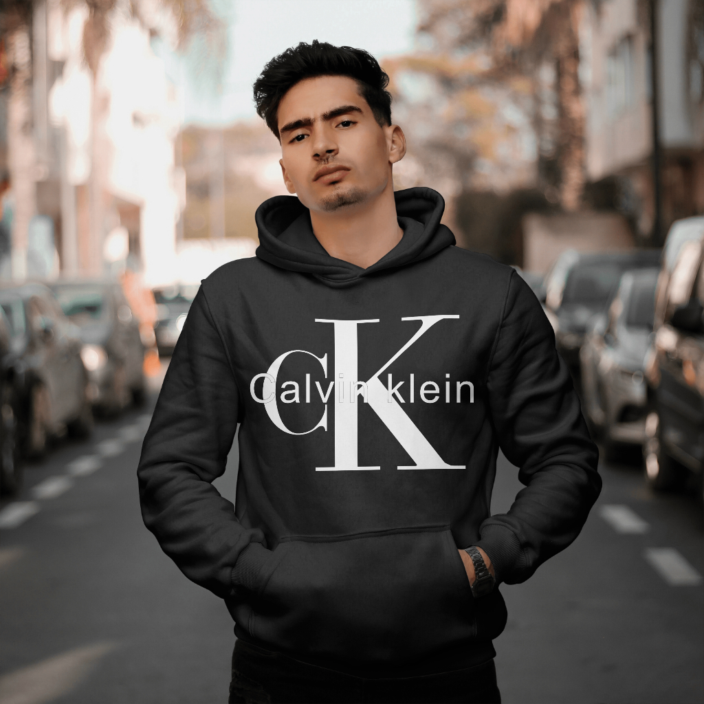 Calvin Kleinスウェット クル パーカー プリント  綿　男女兼用