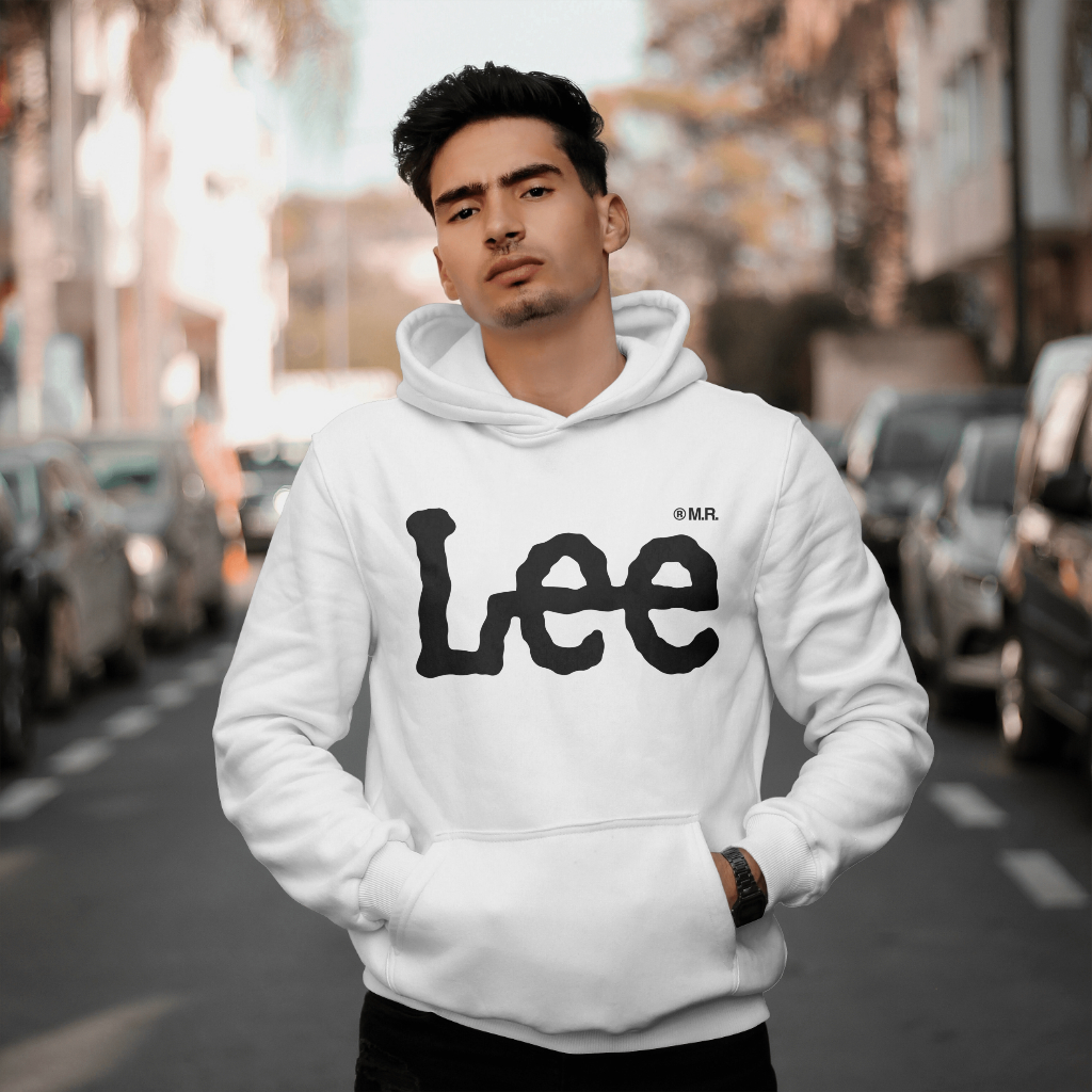 LEEスウェット クル パーカー プリント 綿 男女兼用