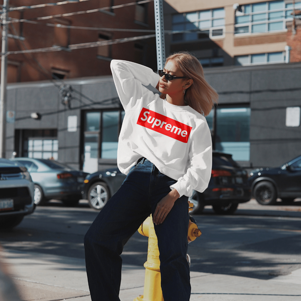 Supremeスウェット クル パーカー プリント  綿　男女兼用