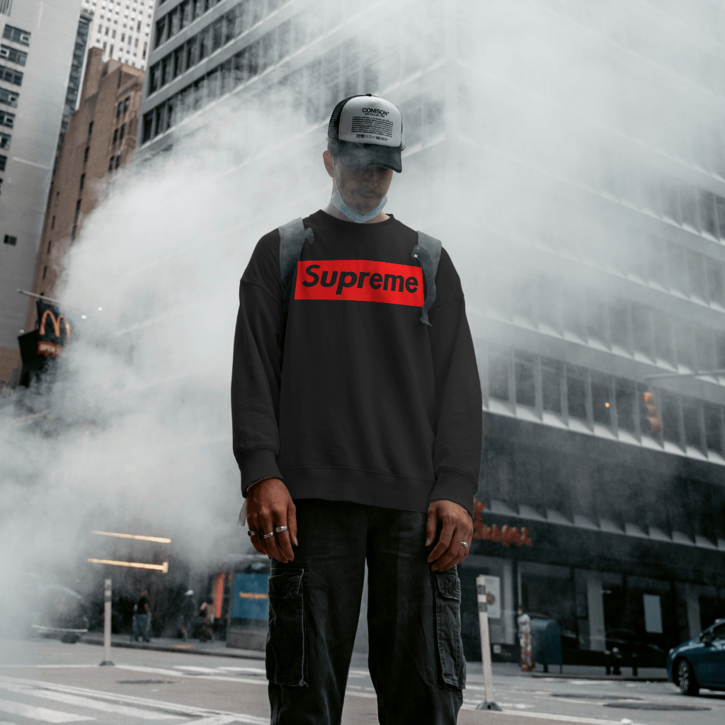Supremeスウェット クル パーカー プリント  綿　男女兼用
