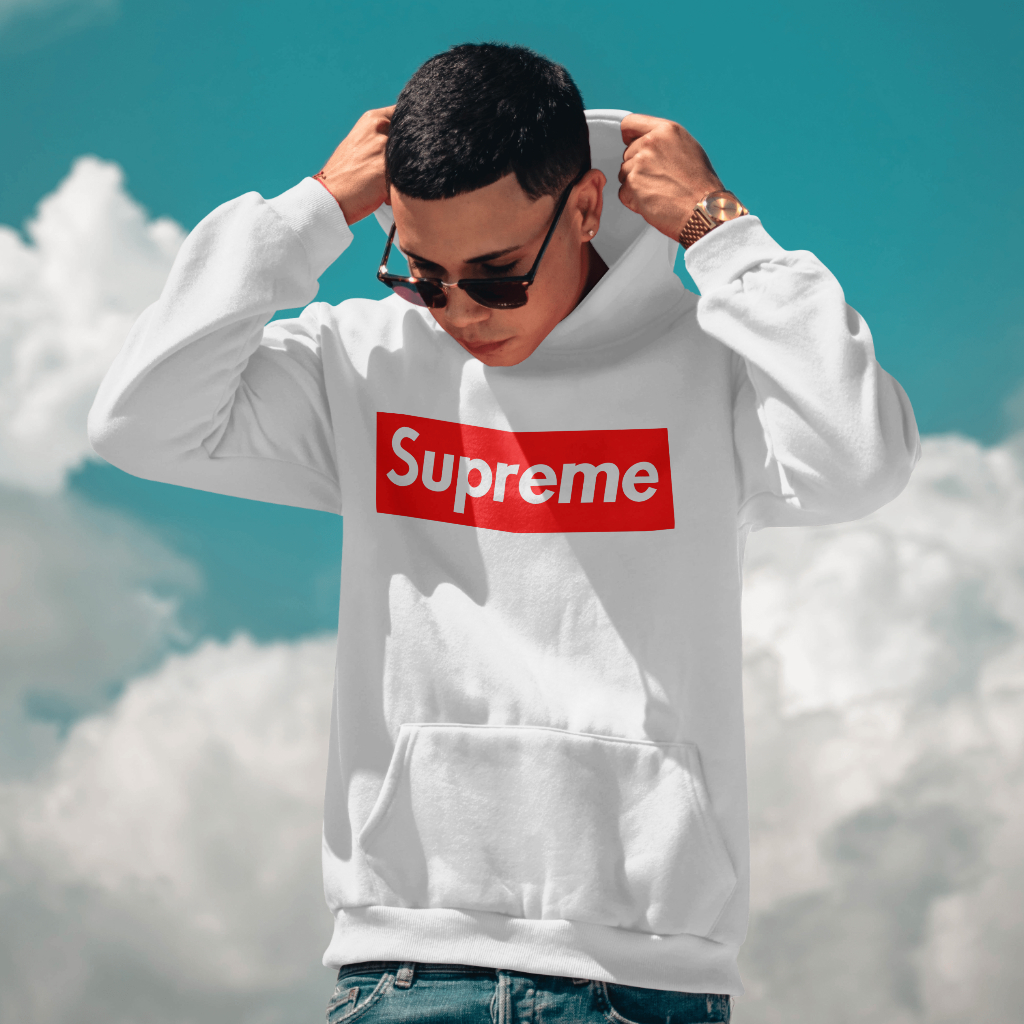 Supremeスウェット クル パーカー プリント  綿　男女兼用