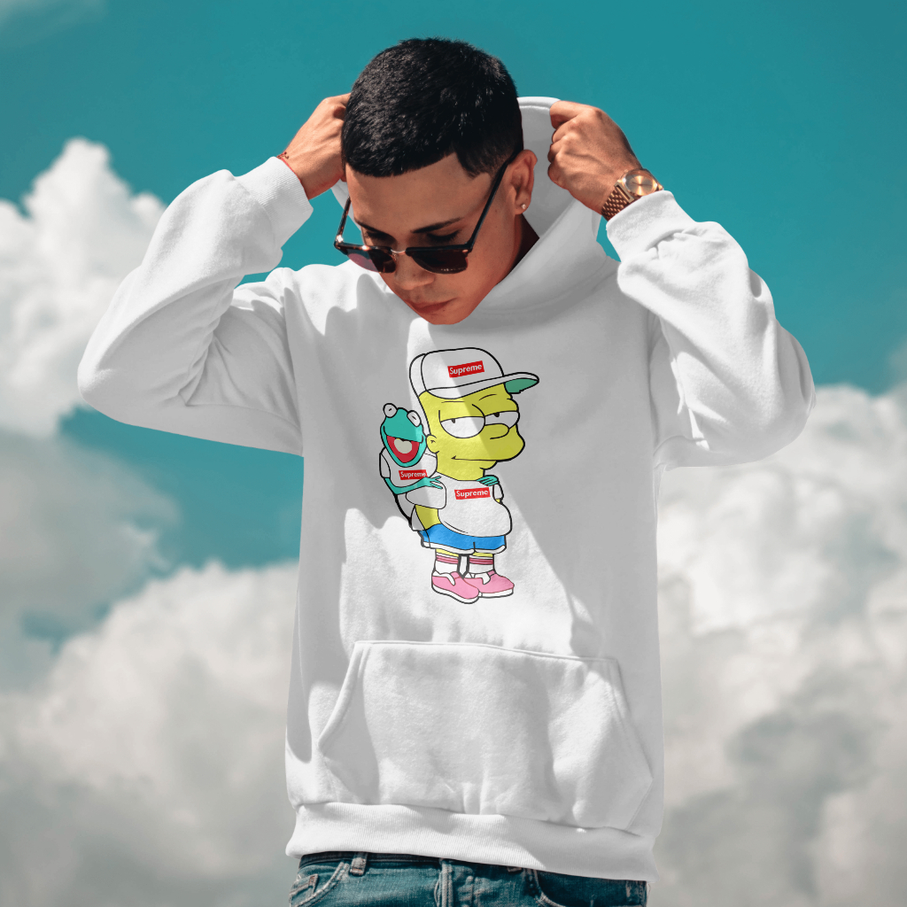 Supremeスウェット クル パーカー プリント  綿　男女兼用