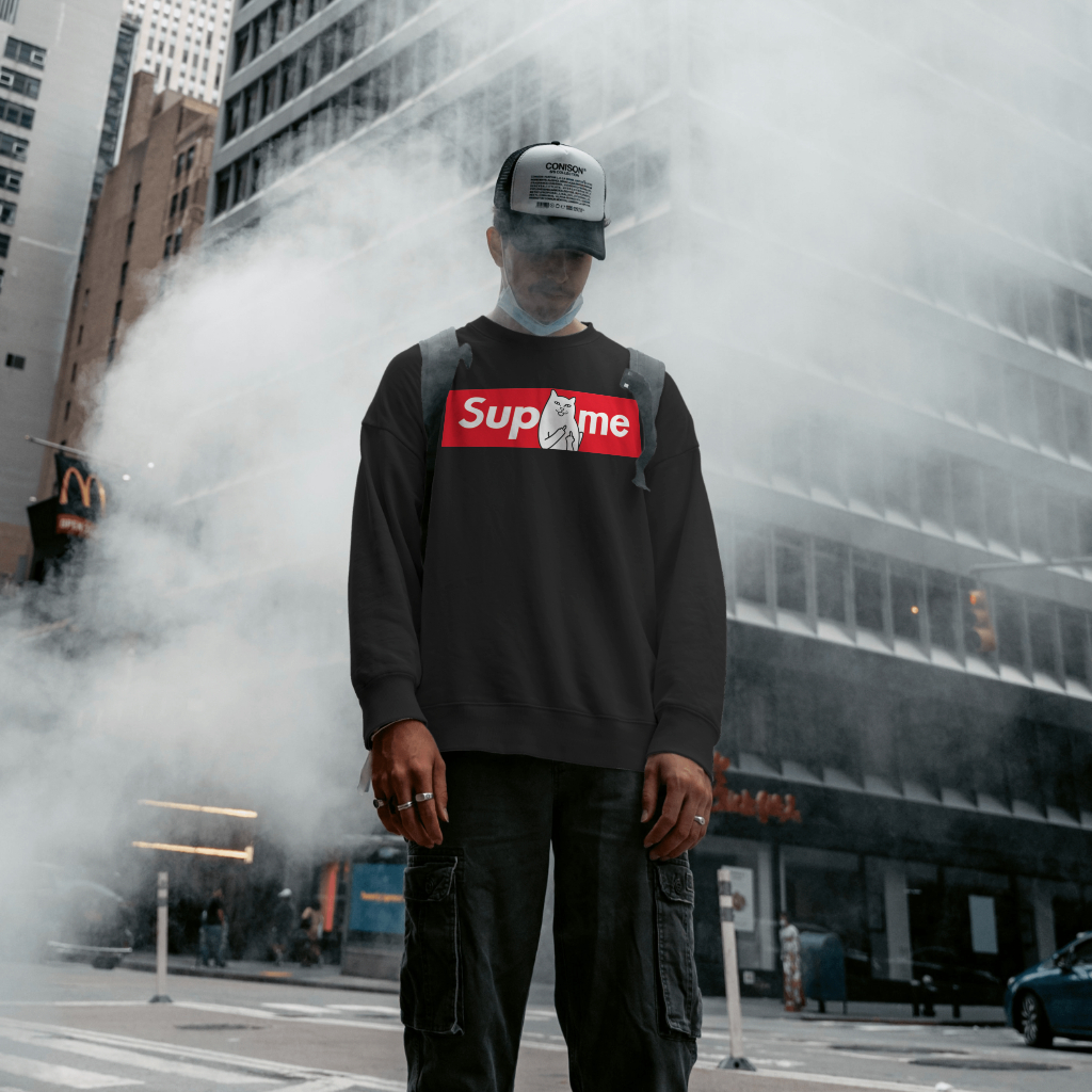 Supremeスウェット クル パーカー プリント  綿　男女兼用