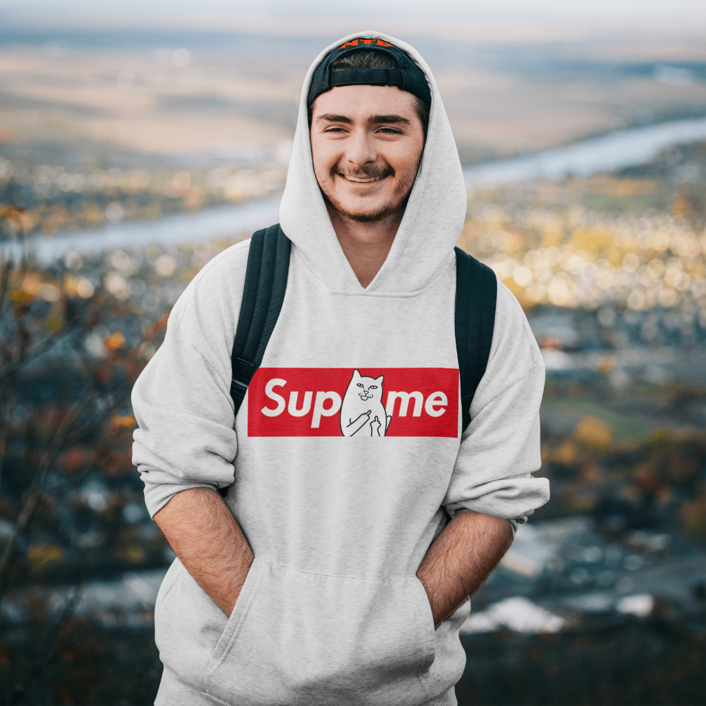Supremeスウェット クル パーカー プリント  綿　男女兼用