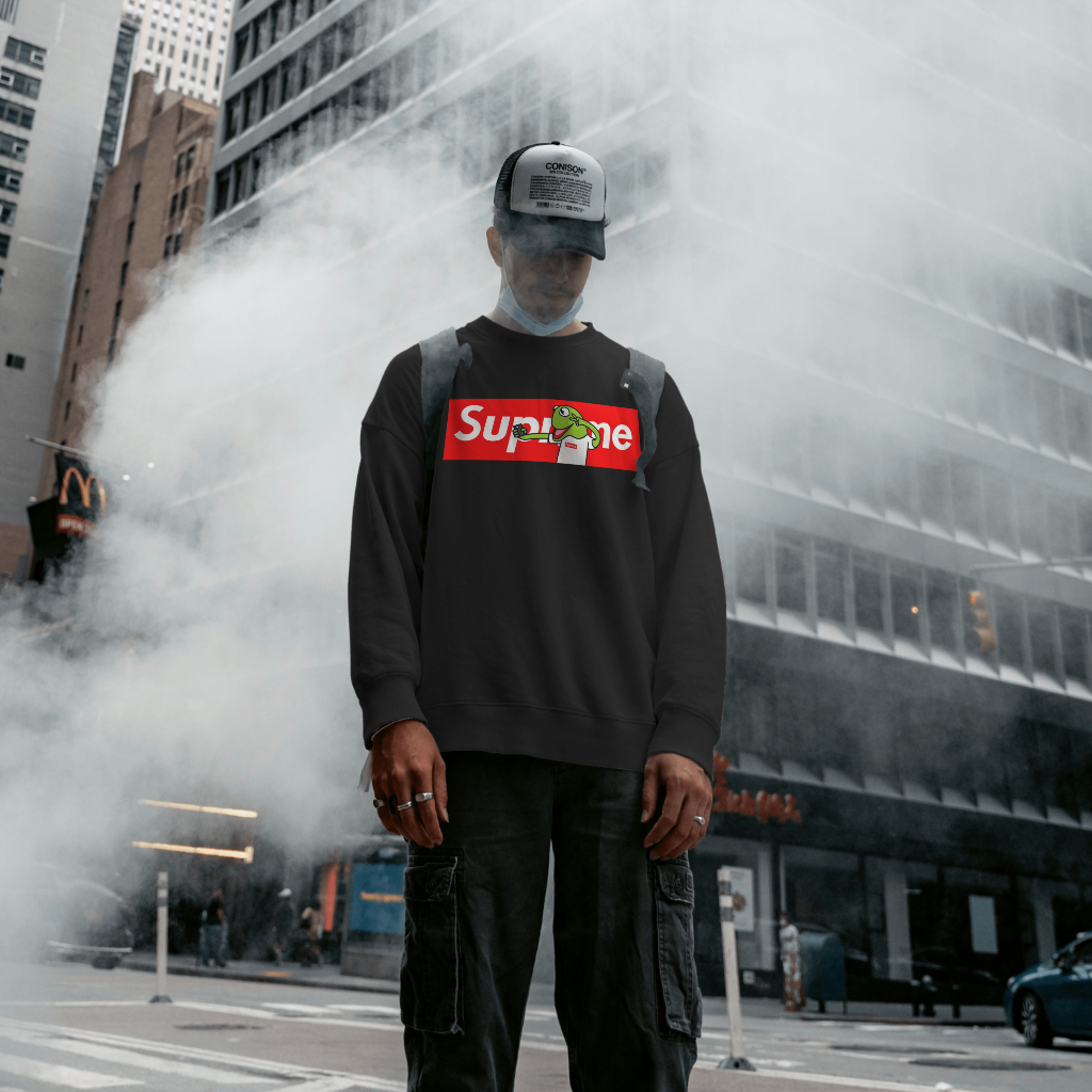 Supremeスウェット クル パーカー プリント  綿　男女兼用
