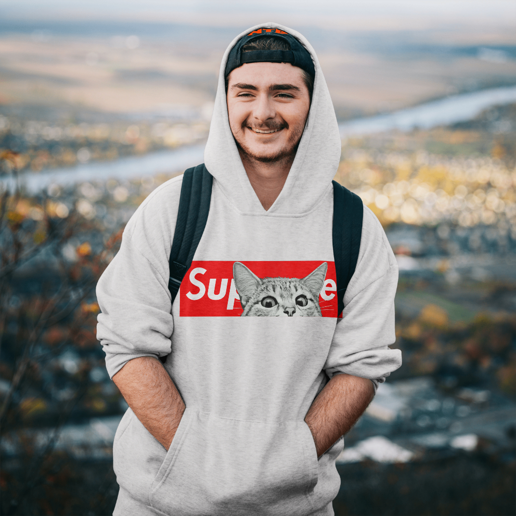 Supremeスウェット クル パーカー プリント  綿　男女兼用