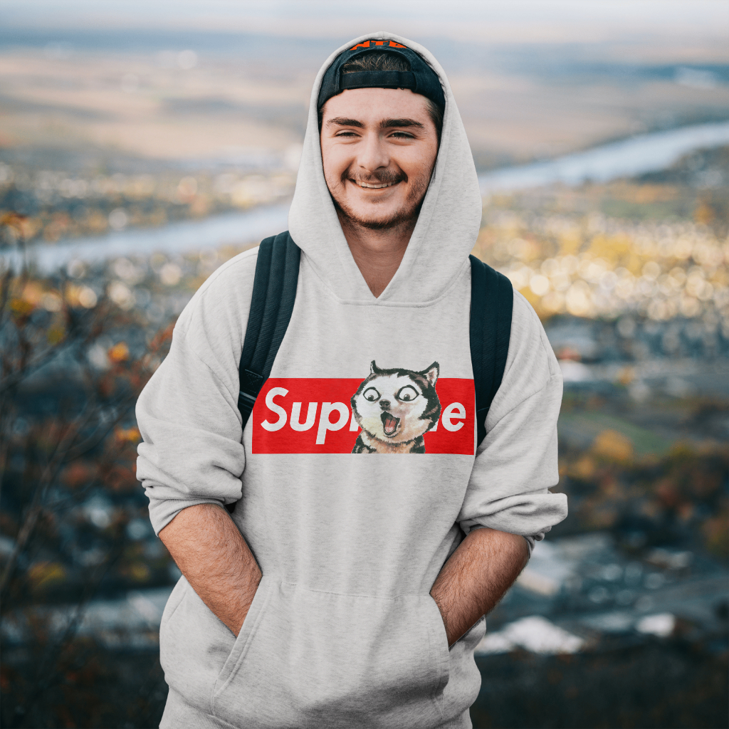 Supremeスウェット クル パーカー プリント  綿　男女兼用