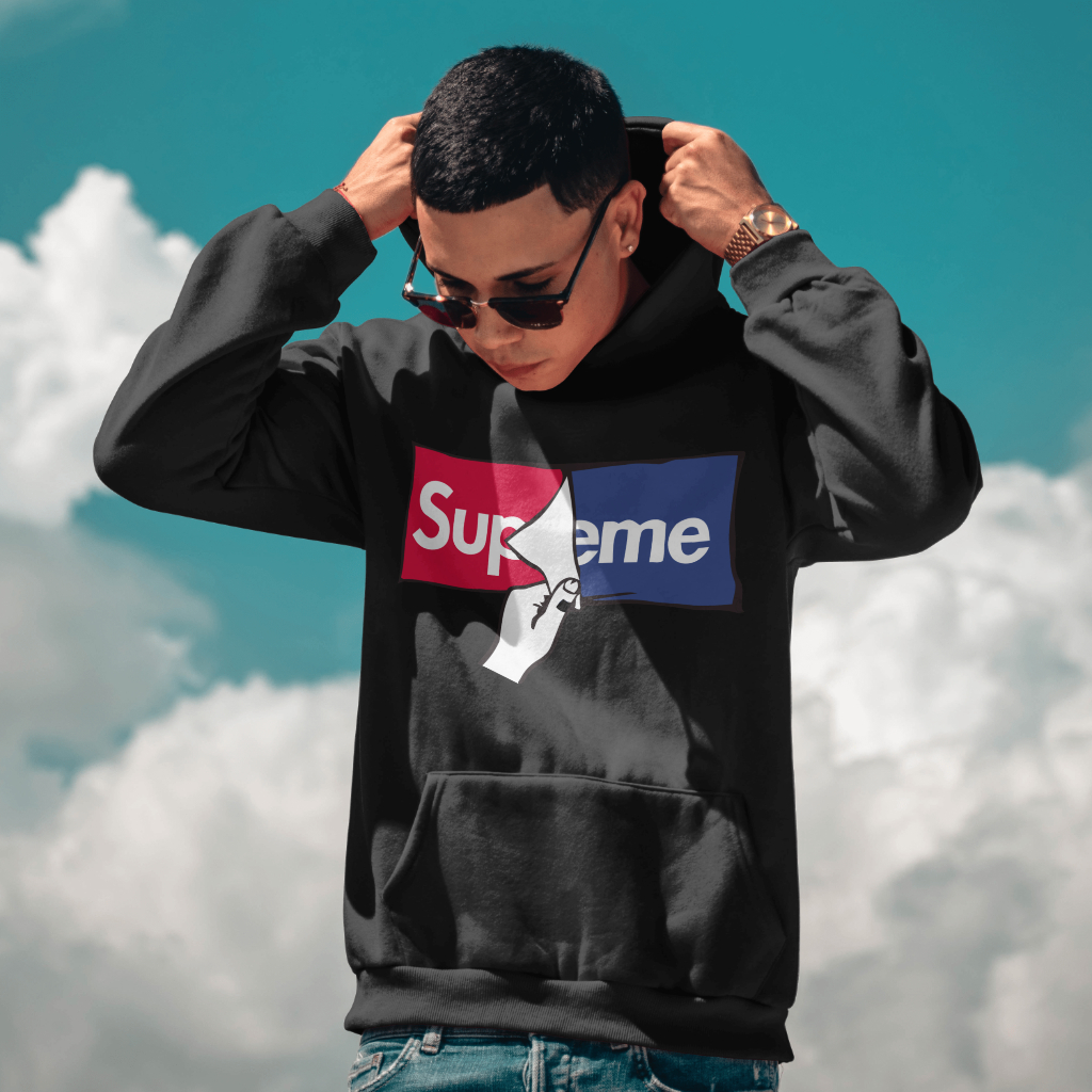 Supremeスウェット クル パーカー プリント  綿　男女兼用