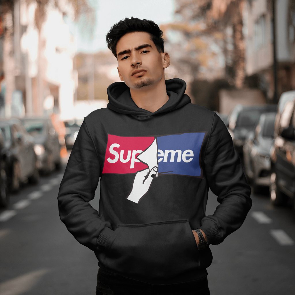 Supremeスウェット クル パーカー プリント  綿　男女兼用
