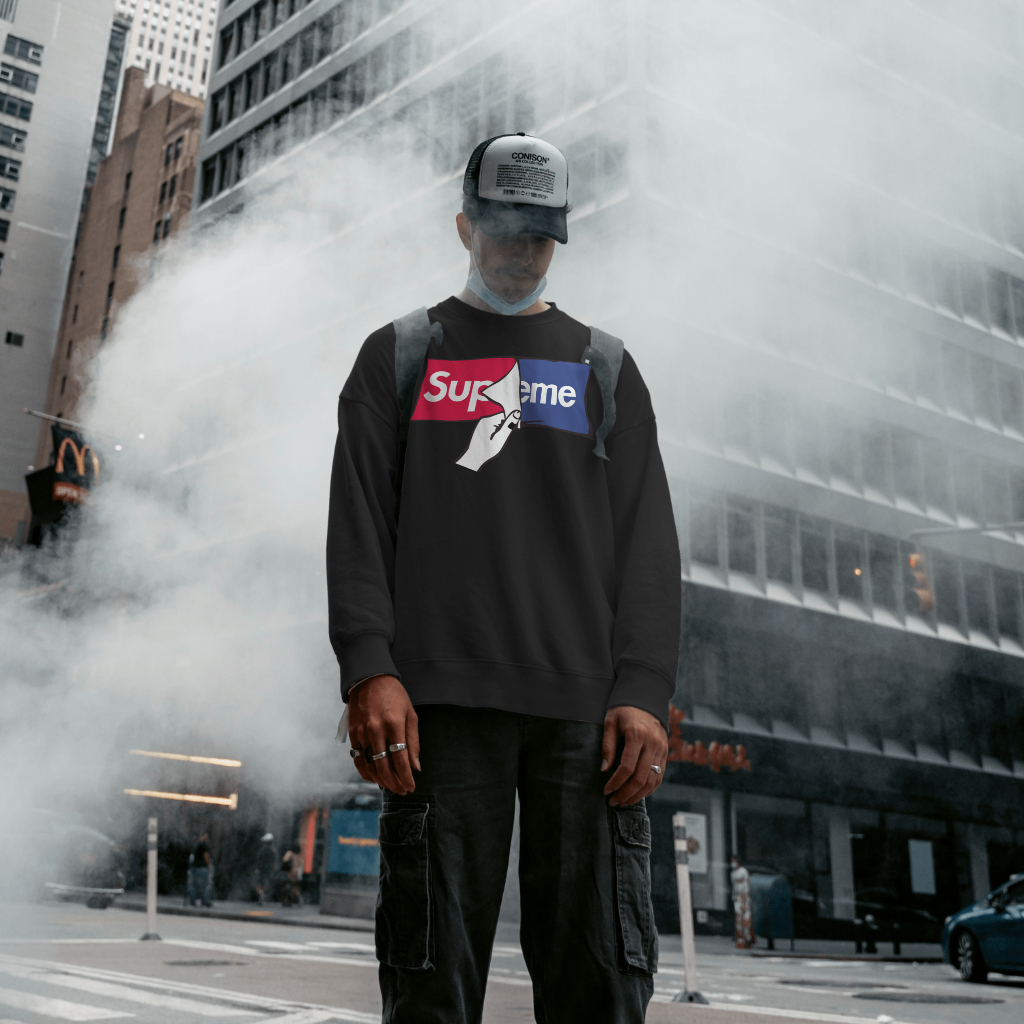 Supremeスウェット クル パーカー プリント  綿　男女兼用