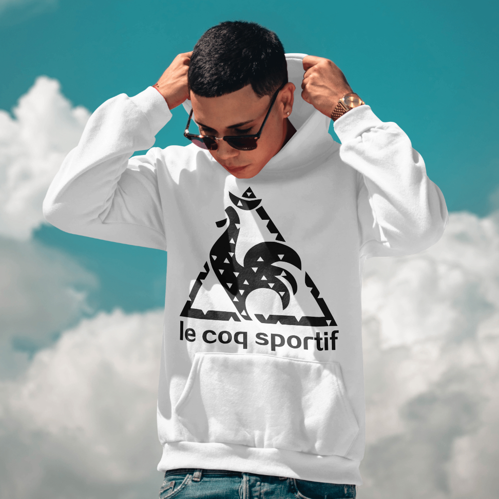 Le Coq Sportifスウェット クル パーカー プリント  綿　男女兼用