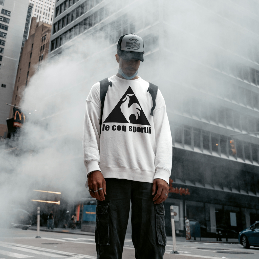 Le Coq Sportifスウェット クル パーカー プリント 綿 男女兼用